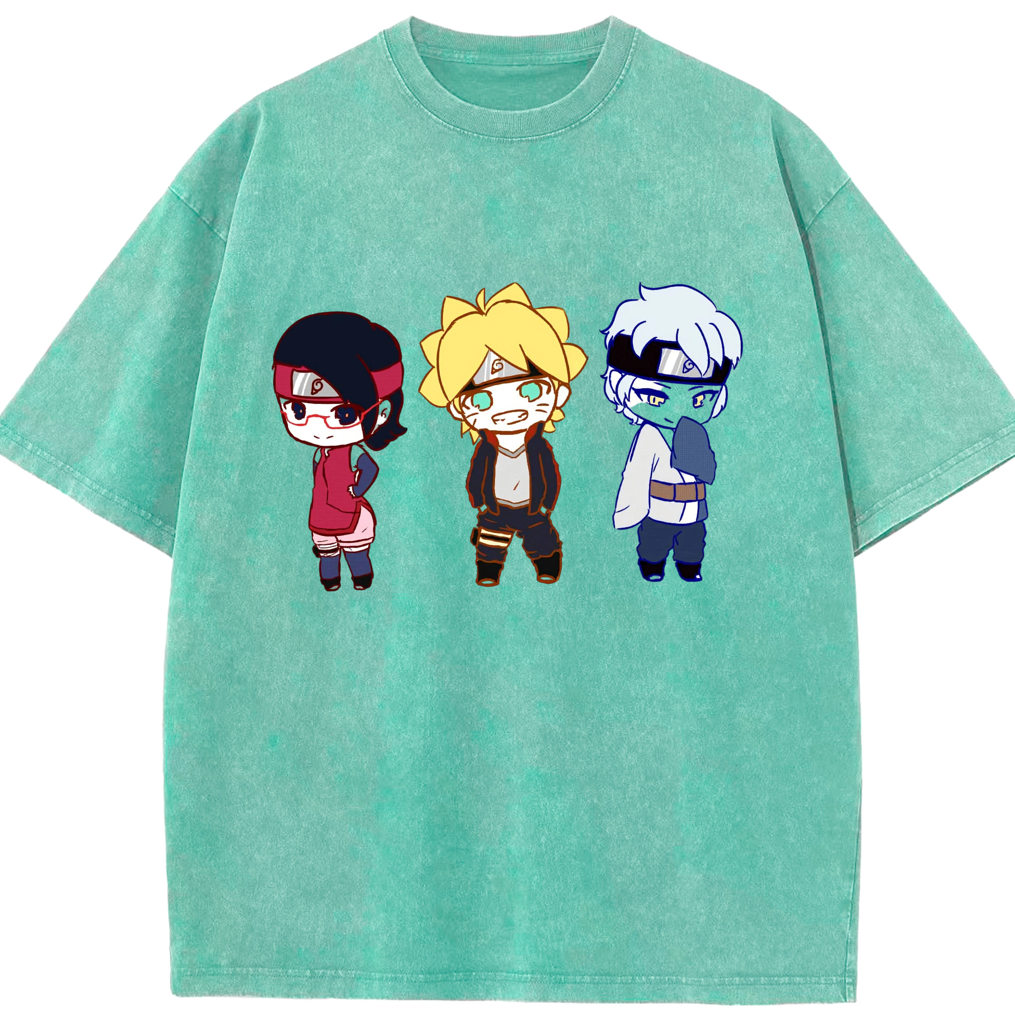 （画像用） NARUTO -ナルト- うずまき ボルト Uzumaki Boruto 綿100% ヴィンテージ風 半袖Tシャツ（フロントプリント）